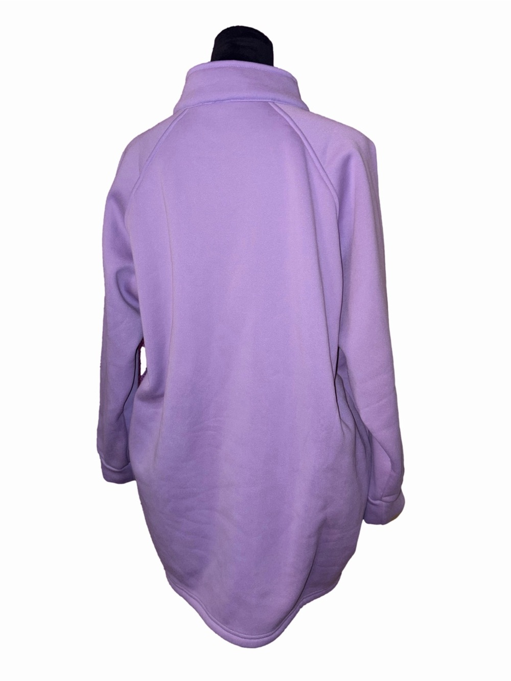 🆕💜Lavender Zip-Up Fleece Jacket Mens XL Soft Cozy Full Zip Stand Collar Pock - Picture 4 of 8